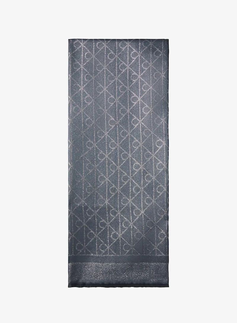 كالفن كلاين Allover Emblem Logo Shine Scarf